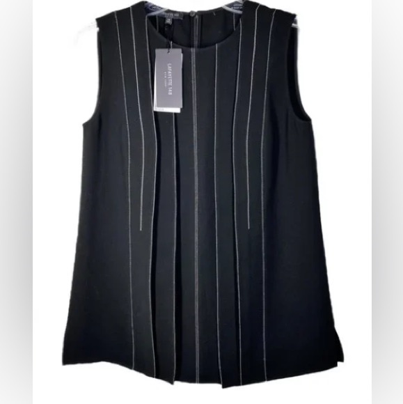 Lafayette 148 New York Finesse Crepe Tayla Blouse Sz M - Picture 4 of 11